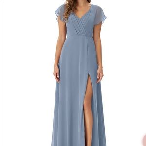 Azazie Rylee Dusty Blue Bridesmaid Dress